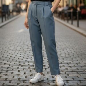 Ann Taylor High-Waisted Blue Tapered Trousers